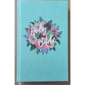 Holy Bible Thinline NIV Zondervan 2011 Floral Light Green Fabric Cover